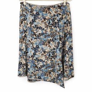 J.Jill Stretch Floral Asymmetrical A-Line Skirt Size L